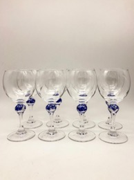Copas vino Vintage en cristal liso con tallo y bola