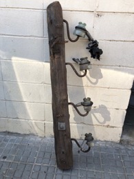 Poste de luz real 4 jícaras vidrio