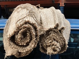 Estera de yute natural trenzadas a mano 410 x 163 cm
