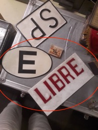 Juego de Cartel Libre y Placa E para antiguo Taxi
