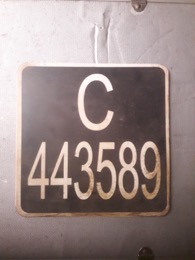 Placa matrícula extranjera cuadrada negra C443589