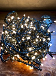 Guirnalda 200 luces fijas transparentes | 11,5 mts