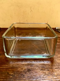 Cenicero recipiente cuadrado vidrio macizo estilo LUMAX