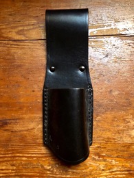 Tahalí porta porra cuero negro