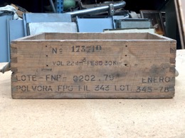 Caja de madera para munición de Cetme