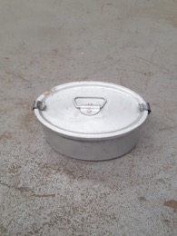 Marmita doble | Fiambrera aluminio oval | 20 cm | 2 presillas