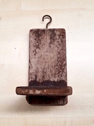 Candelero de pared rústico en madera rectangular