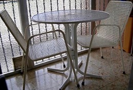 Conjunto de terraza | Mesa y 4 sillas hierro