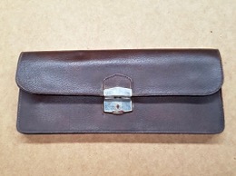 Cartera porta documentos en fuelle de piel