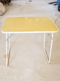 Mesa de camping plegable | Estructura blanca