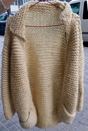 Chaqueta crochet lana gruesa | Color hueso | Años 70