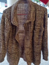 Chaqueta punto marron jaspeada | T 44 | Años 70