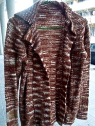Chaqueta punto jaspeada marrón - blanco | T44 | Años 70