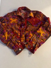 Camisa micro pana estampada teja-ocres | Años 60