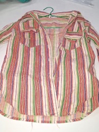 Camisa a rayas rojas-blancas-verdes | Años 70