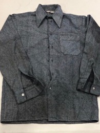 Camisa cuello pico franela gris | Años 70