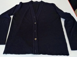 Chaqueta punto fino en canalé azul marino caballero