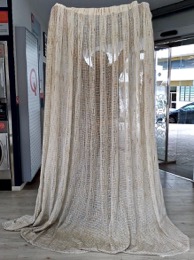 Cortina calada vintage | 140 x 265 cm | con cinta fruncidora | Años 60