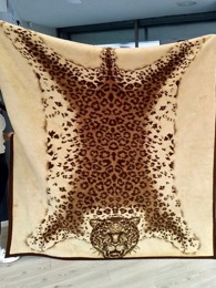 Manta lana con estampa piel guepardo 150 x 200 cm 
