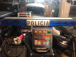 Puente luces prioritarias emergencia ATV 7000 con cartela POLICIA | AZUL