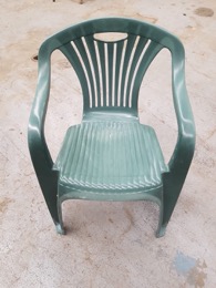 Silla de plástico apilable terraza | Bar | Verde con asidera en respaldo