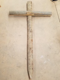 Cruz funeraria de madera natural 126 x 70 x 5,2 cm
