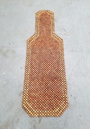 Cubre asiento | Respaldo de bolas madera rojiza | 132 x 42