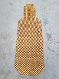 Cubre asiento | Respaldo de bolas madera clara | 136 x 45