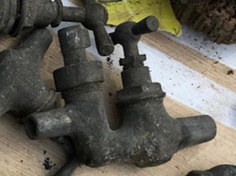 Llave de paso doble para soldar a plomo. Años 1920-30