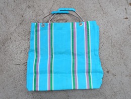Bolsa de la compra en loneta de hilo de sedal y asas metálicas