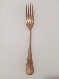 Tenedor de mesa alpaca vermeill MENESES. Modelo Baguette