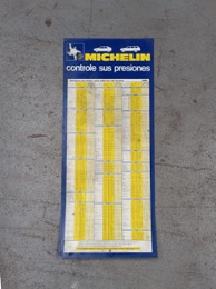 Cartel de presiones de inflado MICHELIN | 1996