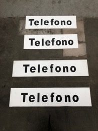 Cartelas cabina teléfono BLANCAS