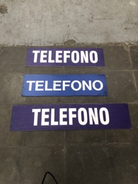 Cartelas cabina teléfono AZULES