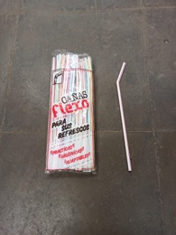 Cañas FLEXO para refrescos PLASTICO RAYADO Multicolor