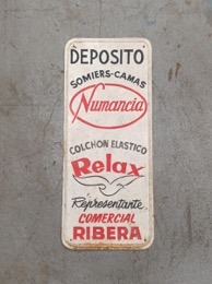 Cartel de chapa DEPOSITO somieres_camas NUMANCIA_Colchones Relax