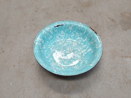 Palangana esmaltada con aguas azules | ⦵ 40 x h 10 cm