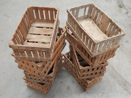 Cajas de fruta listones madera reforzadas | 54,5 x 31,5 x h 27 cm