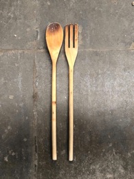 Juego de cuchara y tenedor madera