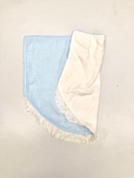 Arrullo bebé azul_blanco con puntilla | Años 60-70