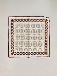 Pañuelo de bolsillo caballero  | Motivos geométricos tonos marrones y naranja