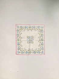 Pañuelo de bolsillo señora patrón floreado en azul_verde y rosa