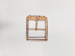 Hevilla metálica doble dorada motivos florales | 6 x 7 cm | Años 80