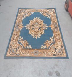 Alfombra Tabriz con motivos florales crema_azul | 185 x 267 cm