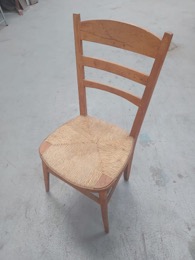Silla madera con base de enea | 40 x 41 x h 90 cm
