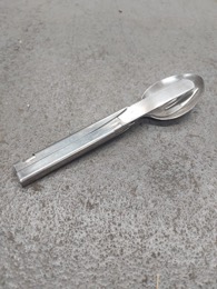 Set de cubiertos de campaña en INOX | 5 x 18 cm | Años 80