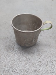 Vaso | Cacillo aluminio  | ⦵ 8 x h 9 cm | Años 60