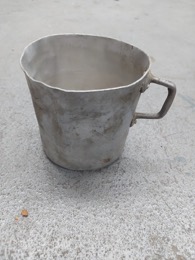 Vaso | Cacillo aluminio  | ⦵ 10 x h 10 cm | Años 50
