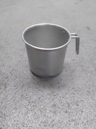 Vaso | Cacillo aluminio  | ⦵ 8 x h 9 cm | Años 80