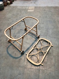 Carrito moisés plegable de caña y mimbre para moisés de palma | 86 x 50 x h 46